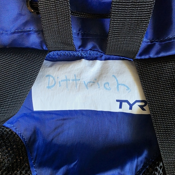 TYR Blue Mesh Drawstring Backpack - Picture 4 of 4